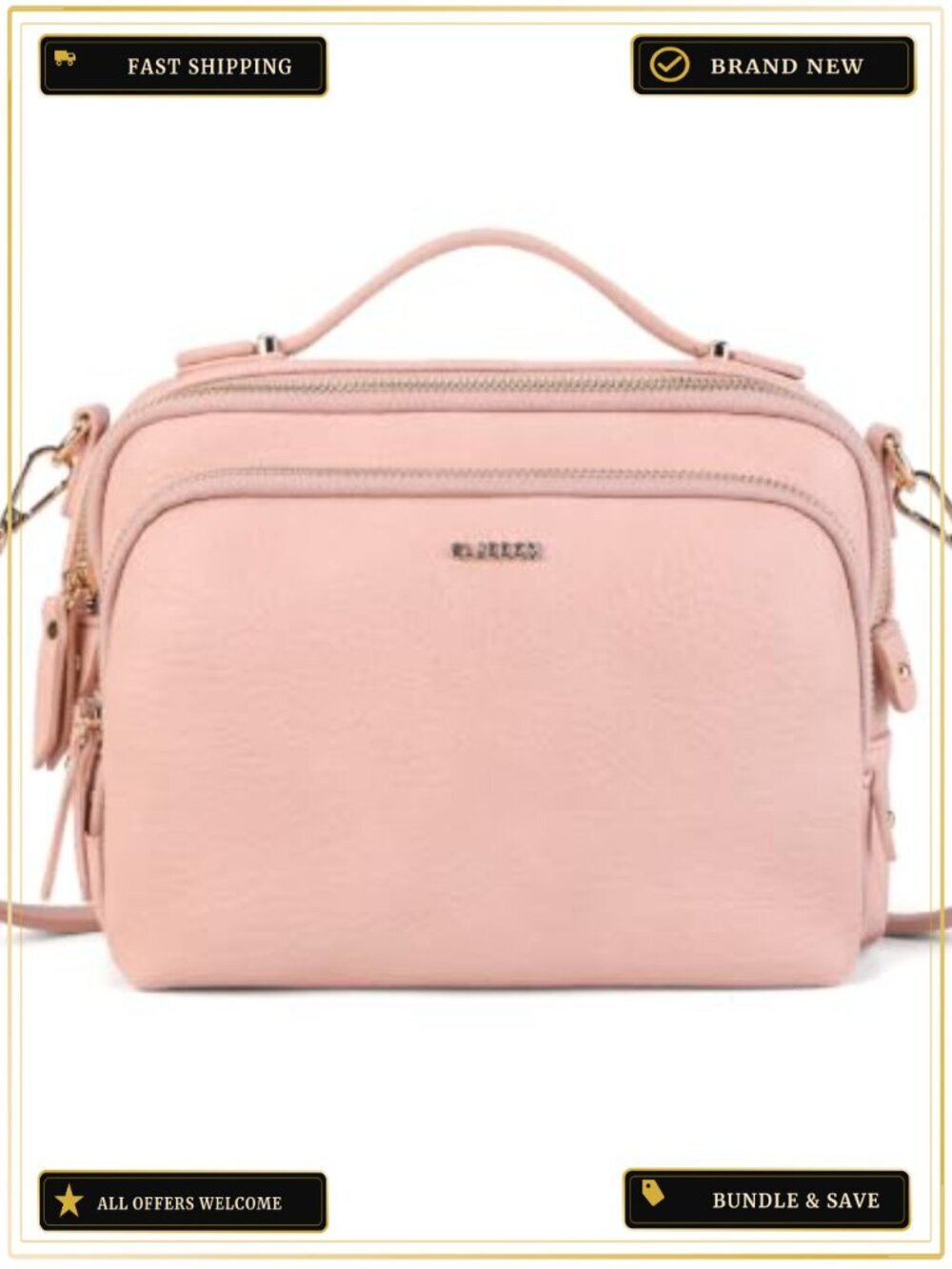 Convertible Satchel Crossbody Bag Faux Leather with Top Handle